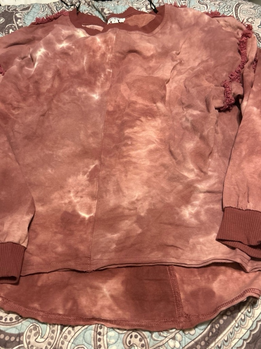Umgee Mauve Tie-Dye Long Sleeve Top